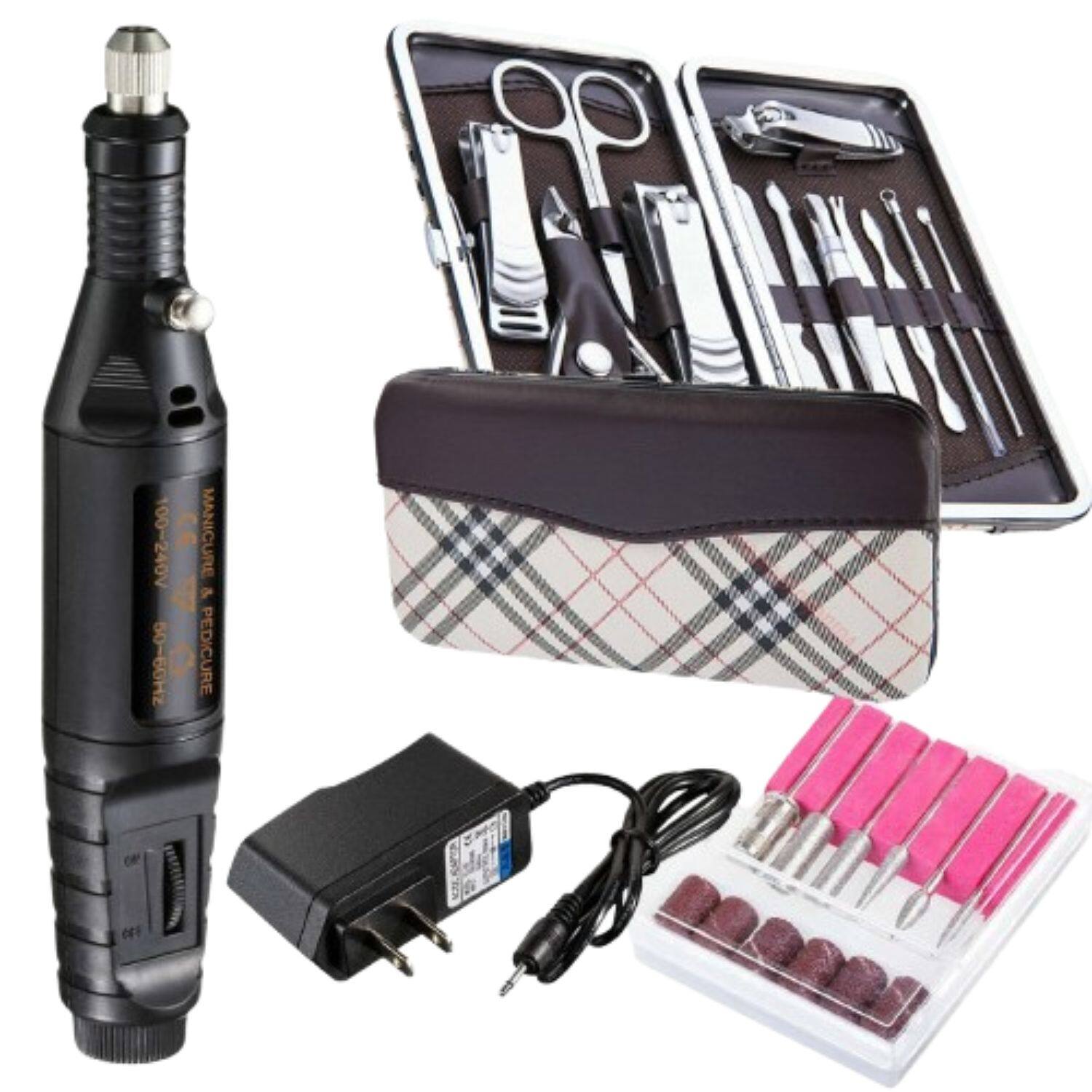 Home Collection - Professional Electric Nail File Drill Manicure & Pedicure Machine with Clippers Set