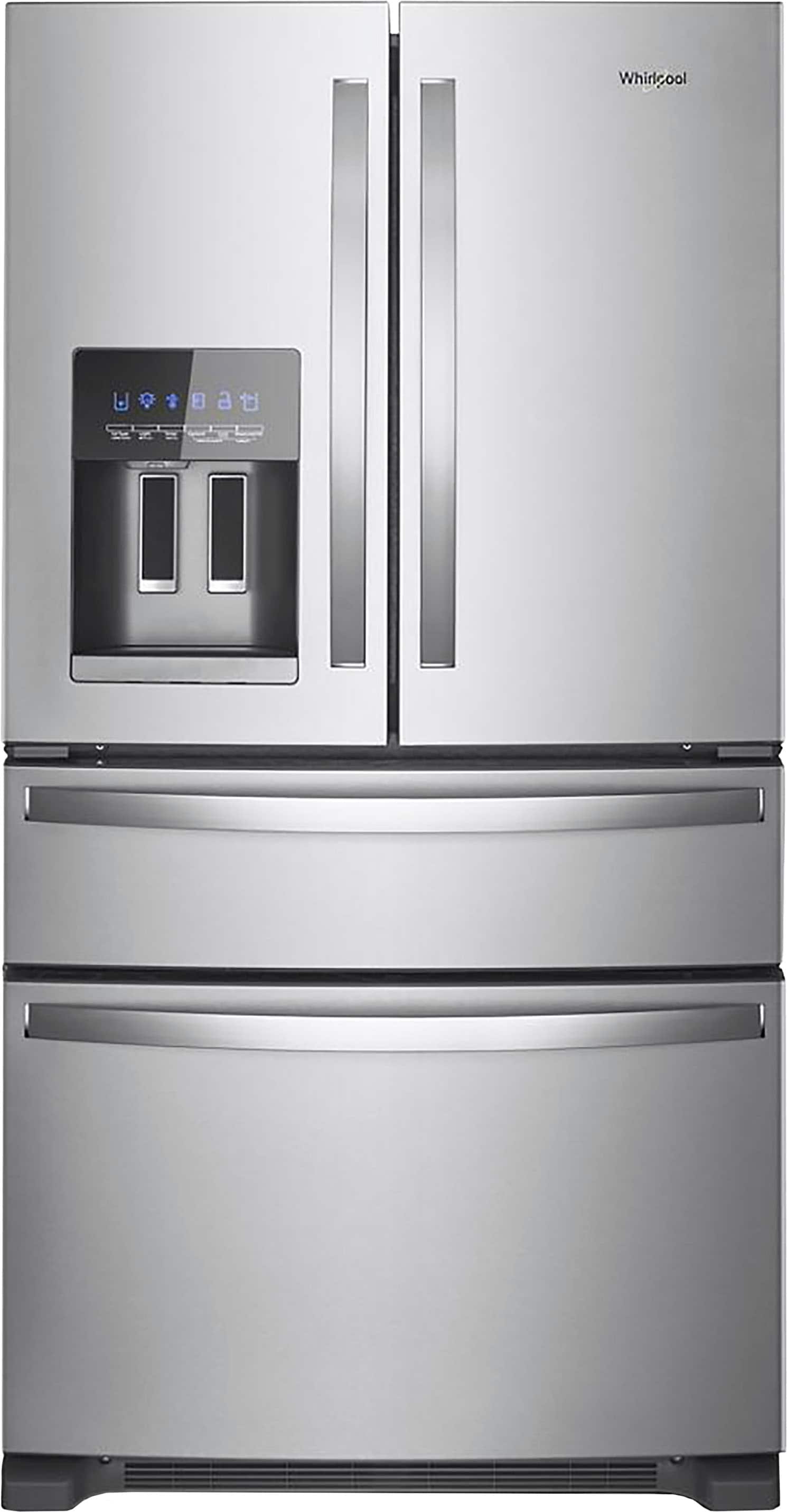 Front. Whirlpool - 24.5 Cu. Ft. French Door Built-in Refrigerator with Two-Tier Freezer Storage - Fingerprint Resistant Stainless Steel.