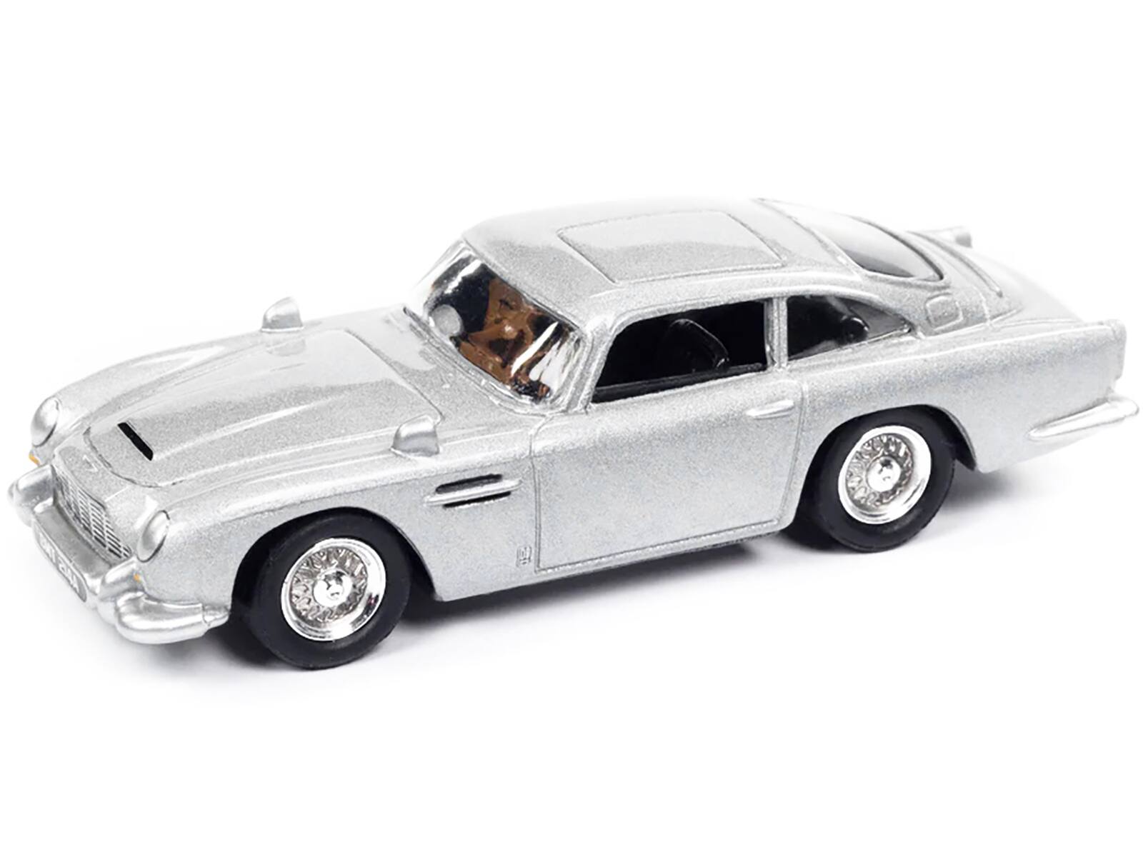 Alt View 1. Johnny Lightning - Aston Martin DB5 RHD Silver Met. 007 James Bond "GoldenEye" 1995 Movie w/Tin Display 1/64 Model Car by Johnny Lightning.