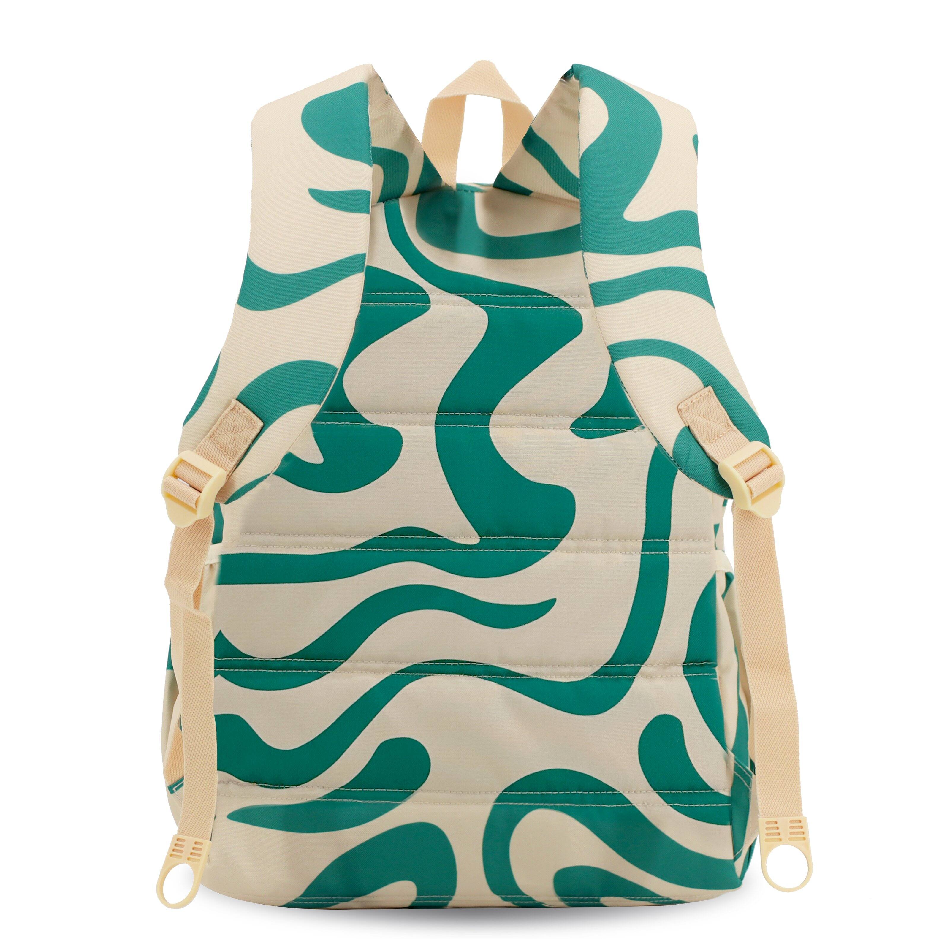 Back. J World - J World Unisex Oz 17" Daily Backpack For School And Travel - Green Swirl - GREEN SWIRL.