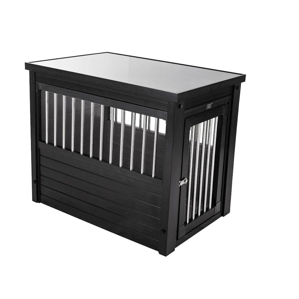 Alt View 1. New Age Pet - ECOFLEX Dog Crate End Table - Espresso Medium.