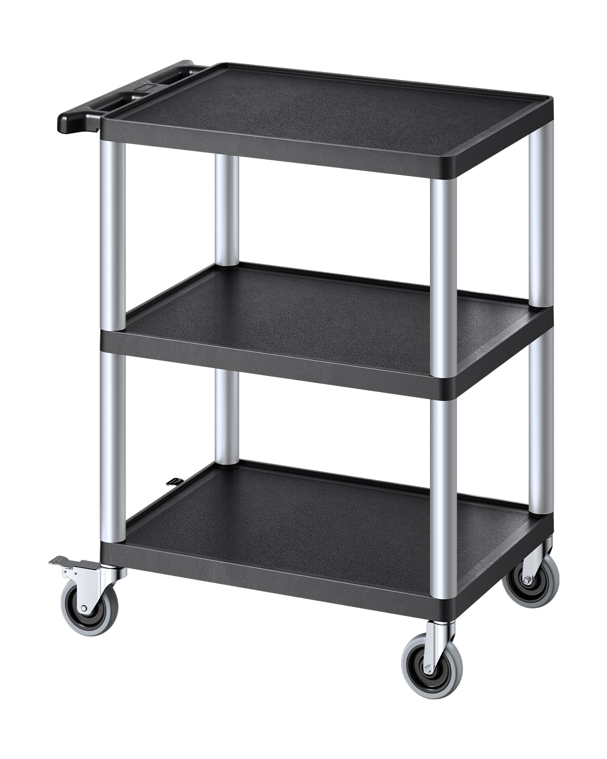VEVOR - Utility Cart, 300 lbs Load Capacity, 27.6 x 18.1-inch Service Cart, Three-Shelf Heavy Duty Plastic Utility Cart - Black price history on PriceWatchPro
