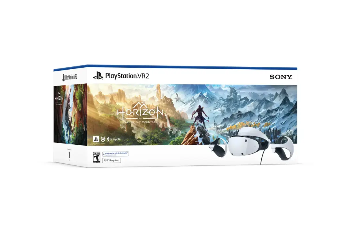 Zoom in on Front. Sony - PlayStation VR2 Horizon Call of the Mountain bundle - White.