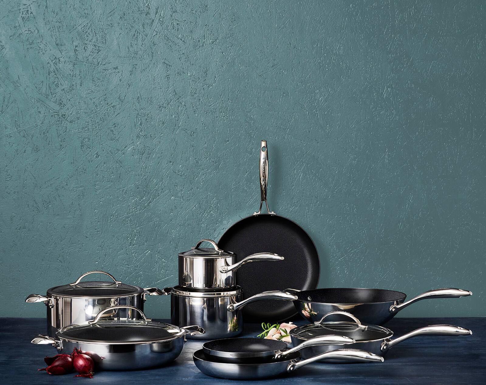 Alt View 3. Scanpan - HaptIQ 12.5-Inch Fry Pan, Stainless Steel - Black.