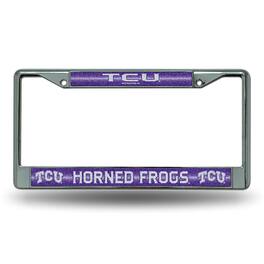 Rico Industries - Texas Christian TCU Horned Frogs Sparkly Glitter Bling Look Chrome License Plate Frame - Multi