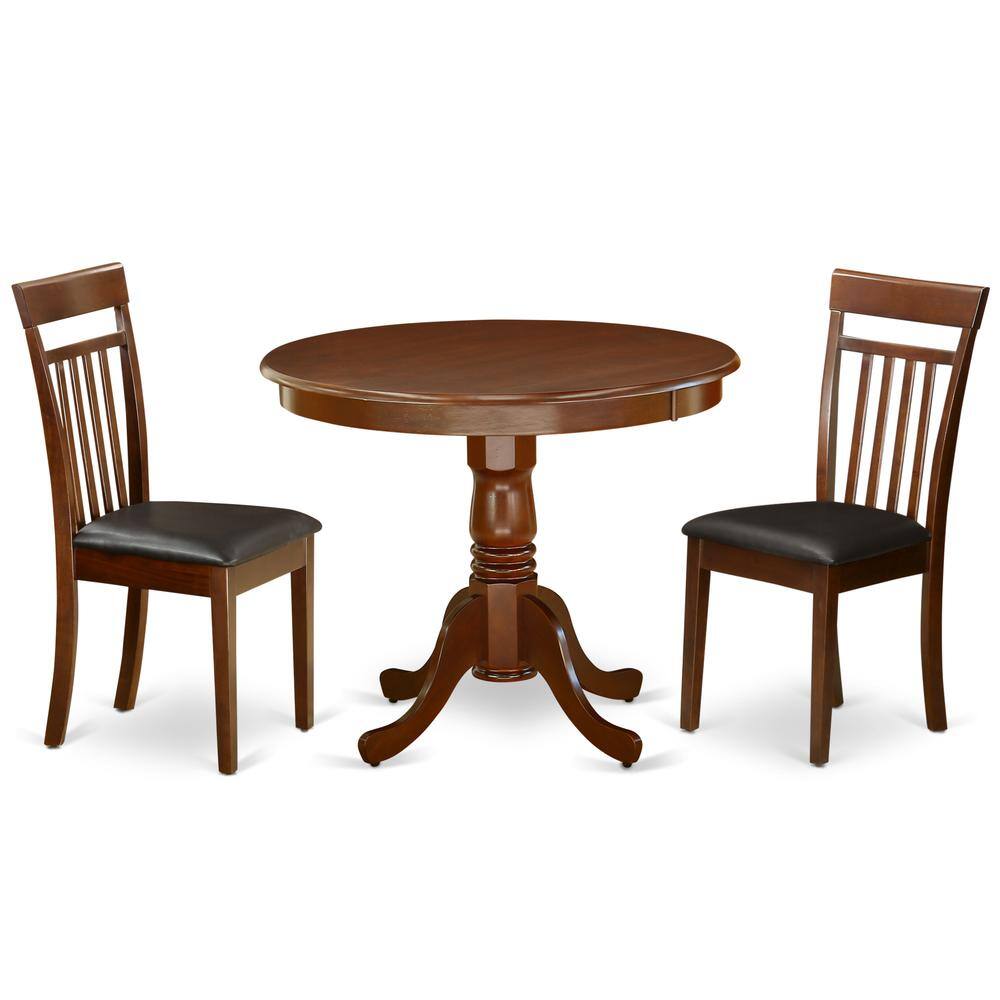 Back. East West Furniture - Dining Room Set Mahogany - Brown.