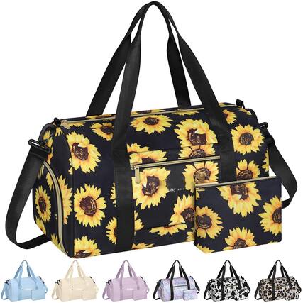 Front. Paradigms Interiors - Gym Bag For Women With Shoe Compartment Sport Tote Bags Travel Duffle Yoga Maternity - Sunflower.