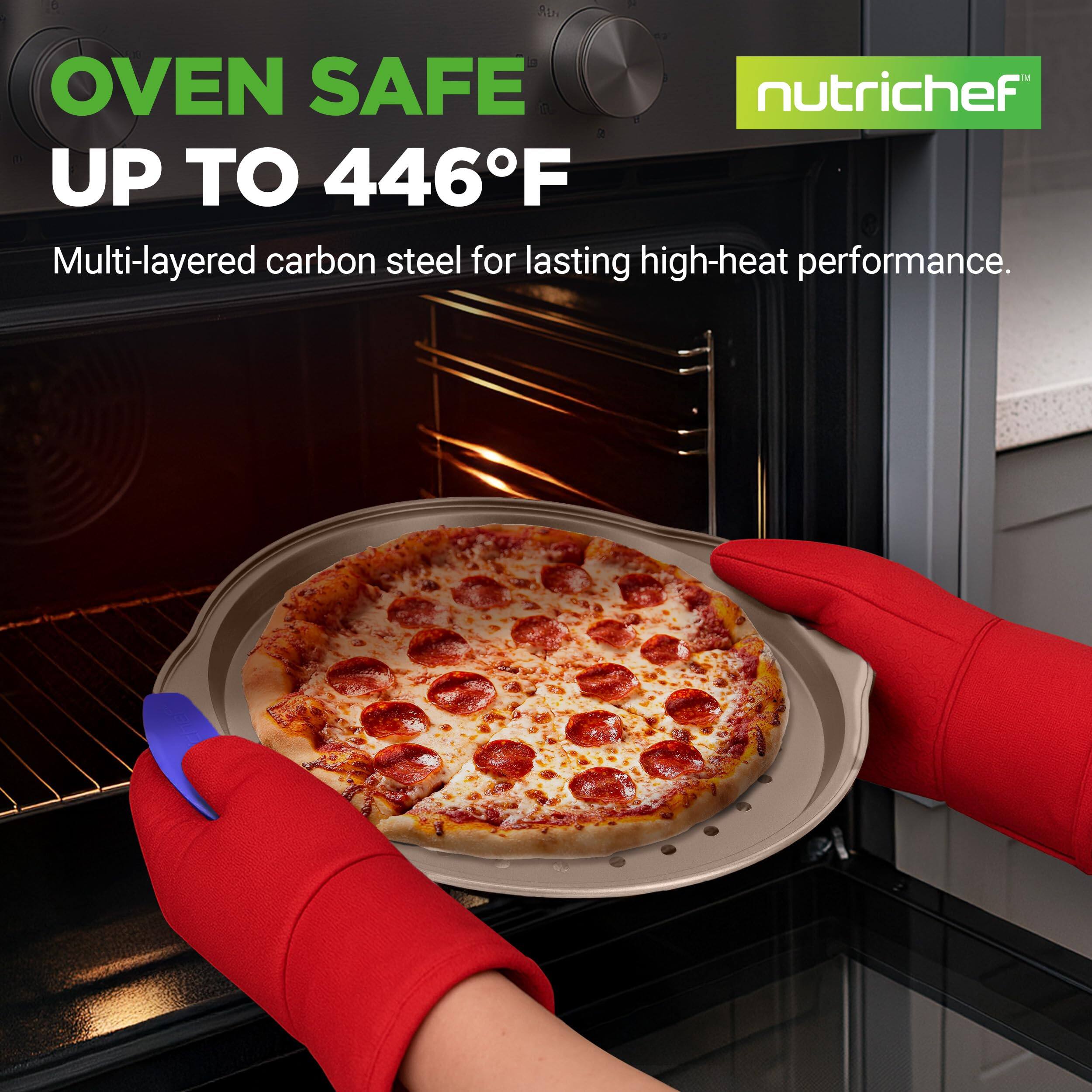 RL 1 OVEN SAFE A nutrichef. 2 UP TO 446°F Multi-layered carbon steel for lasting high-heat performance.