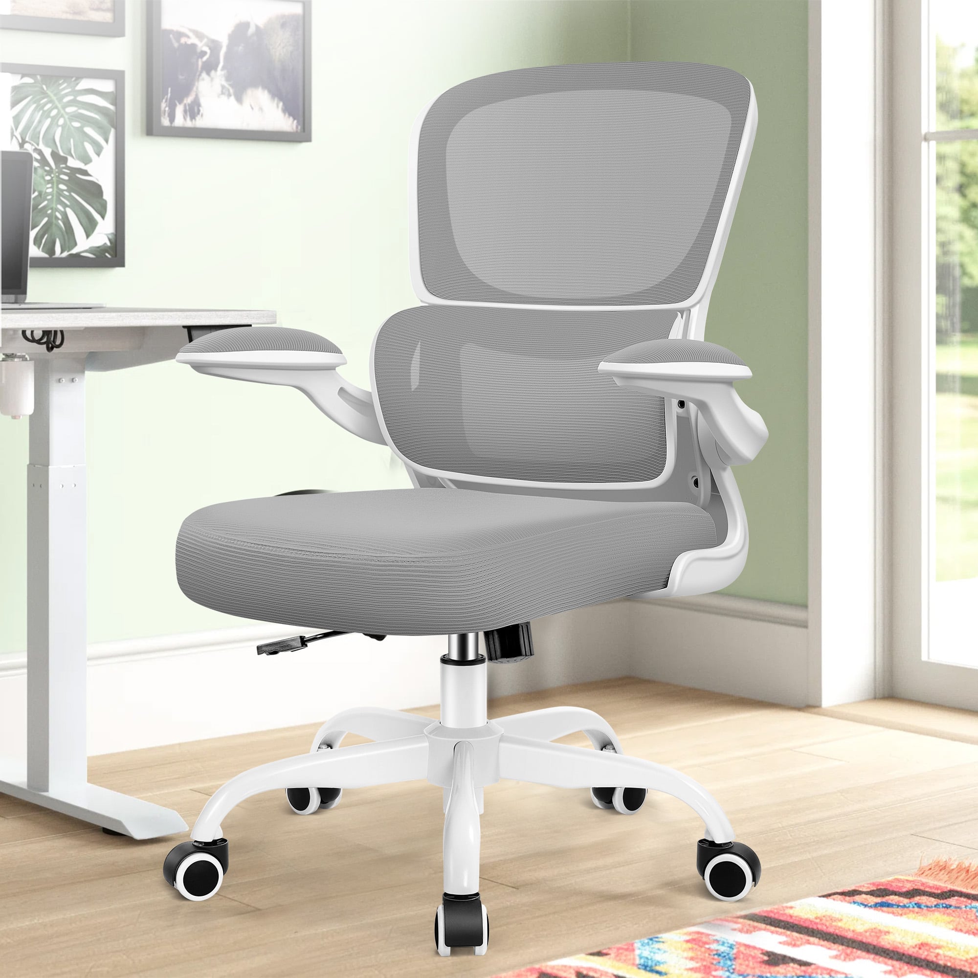 Brick Attic - Ergonomic Office Chair with Lumbar Support and Adjustable Armrests, Breathable Mesh Mid Back Desk Chair - Light Gray price history on PriceWatchPro