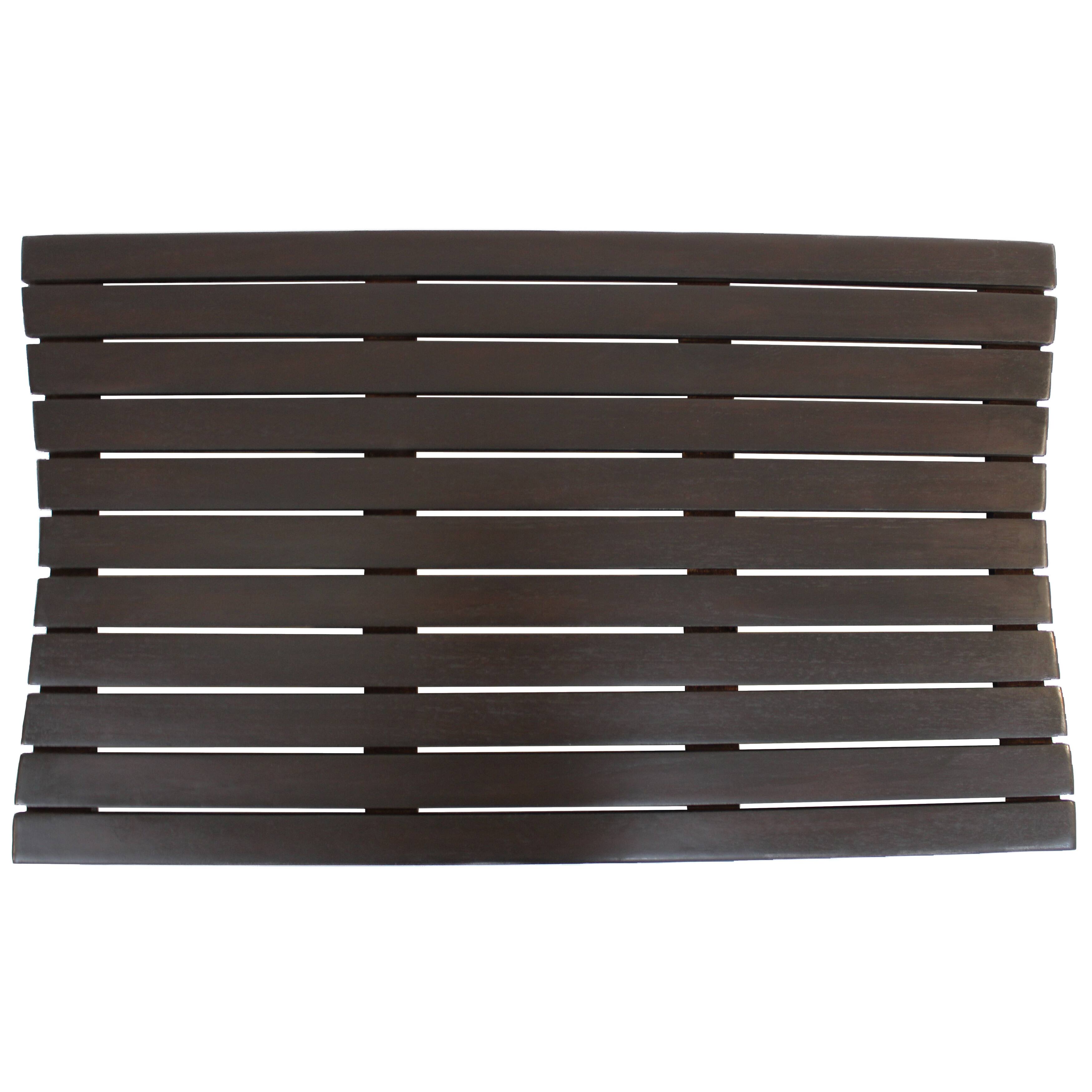 Left. DecoTeak - DecoTeak® Eleganto® 31”L Teak Floor Mat in Woodland Brown Finish - Woodland Brown.