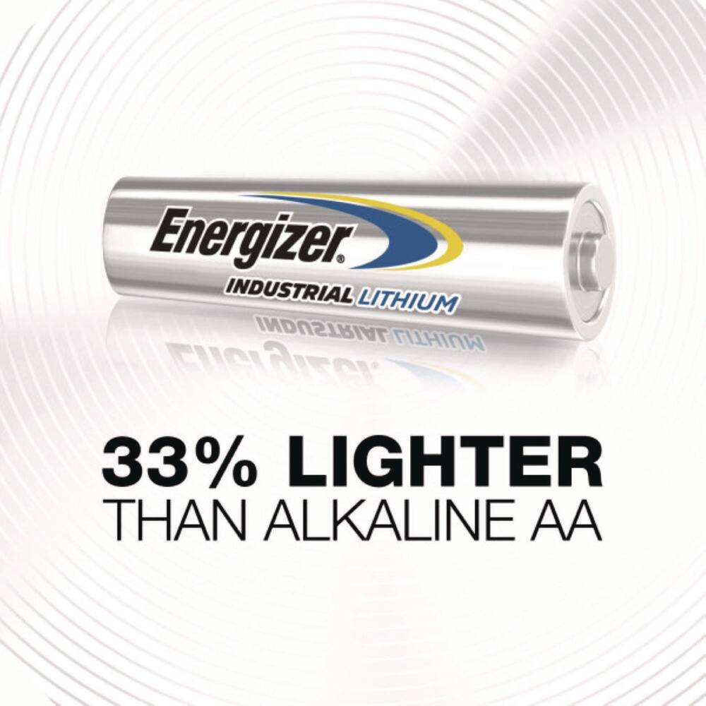 Energizer  
INDUSTRIAL LITHIUM  

33% LIGHTER THAN ALKALINE AA