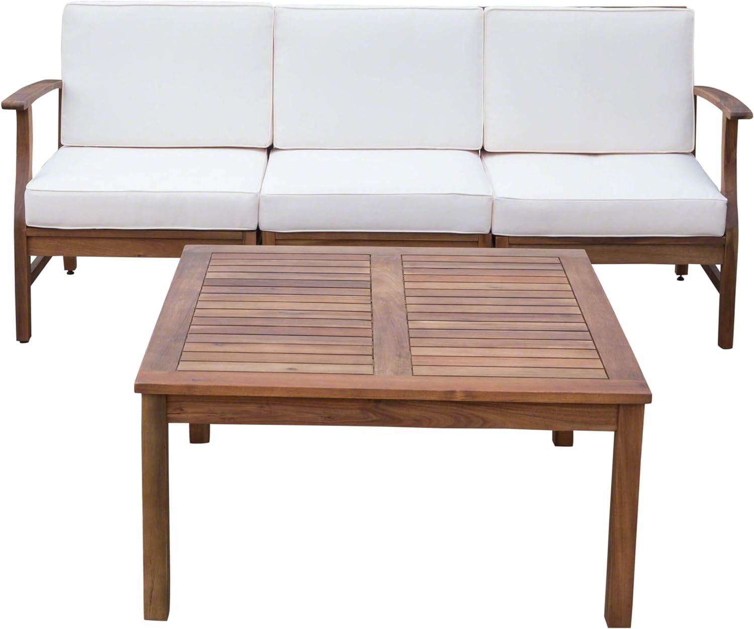 Angle. Siljoy - PERLA 3 SEATER SOFA AND TABLE SET, CREAM - Cream.