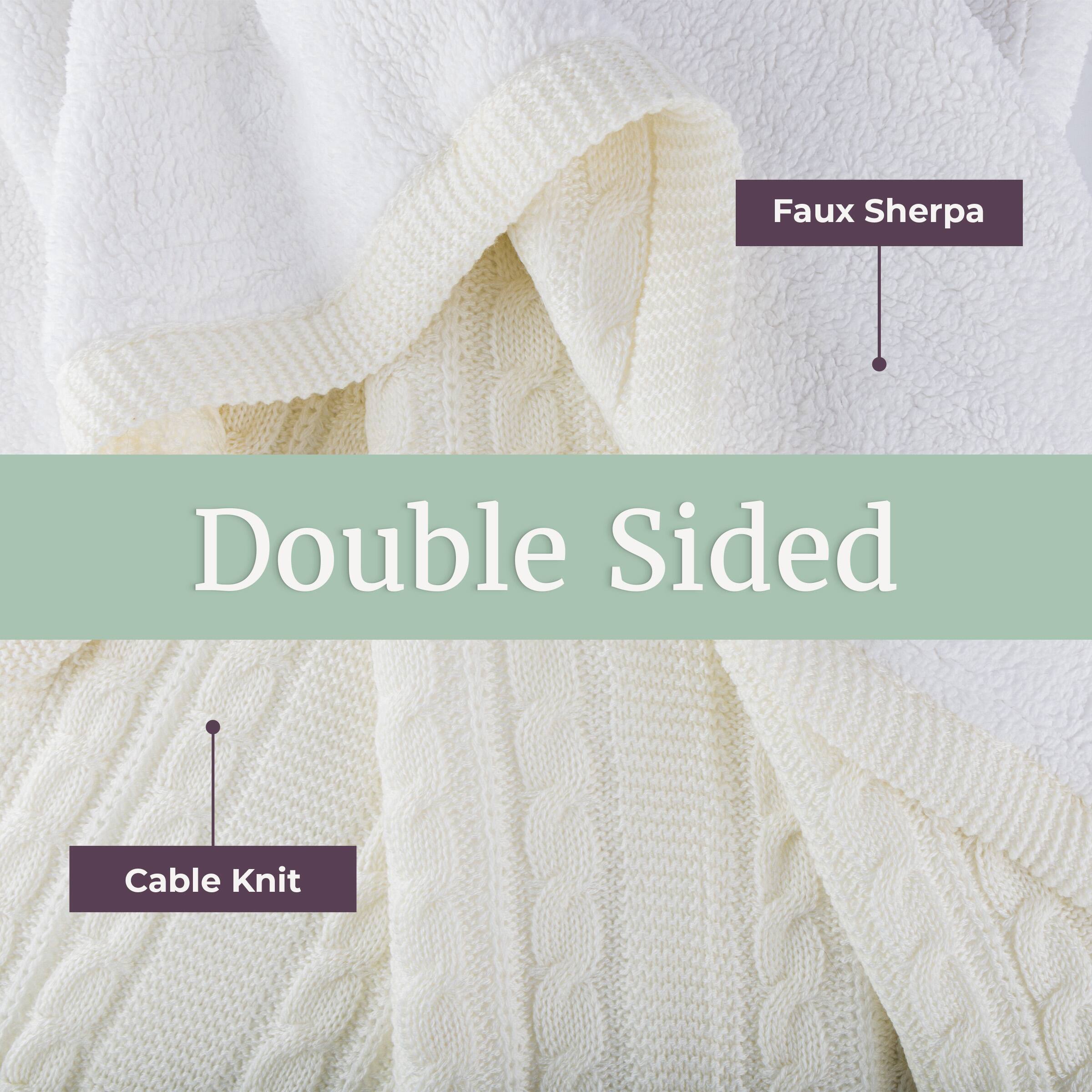 Faux Sherpa Double Sided Cable Knit