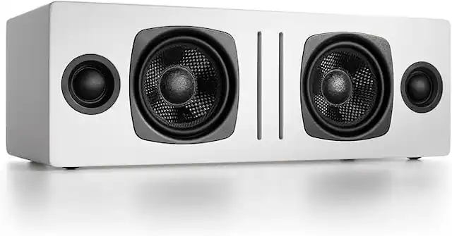 Front. Audioengine - B2 Home Music System w/ Bluetooth aptX (A2 All-in-One) - White.