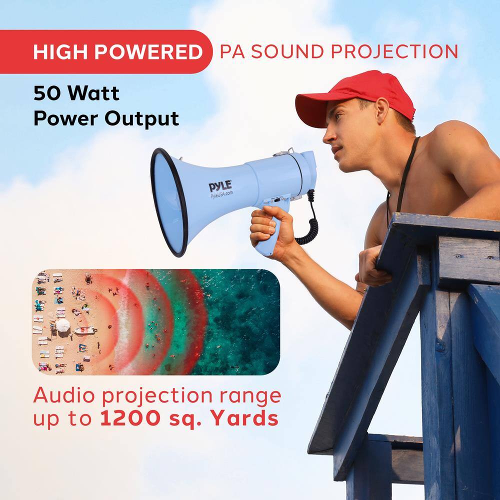 HIGH POWERED PA SOUND PROJECTION

50 Watt Power Output

Audio projection range up to 1200 sq. Yards