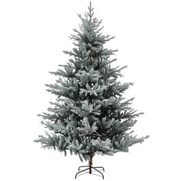 Homcom - Nordic Pine Snow Flocked Artificial Christmas Tree, 1218 Tips Metal Stand - Green