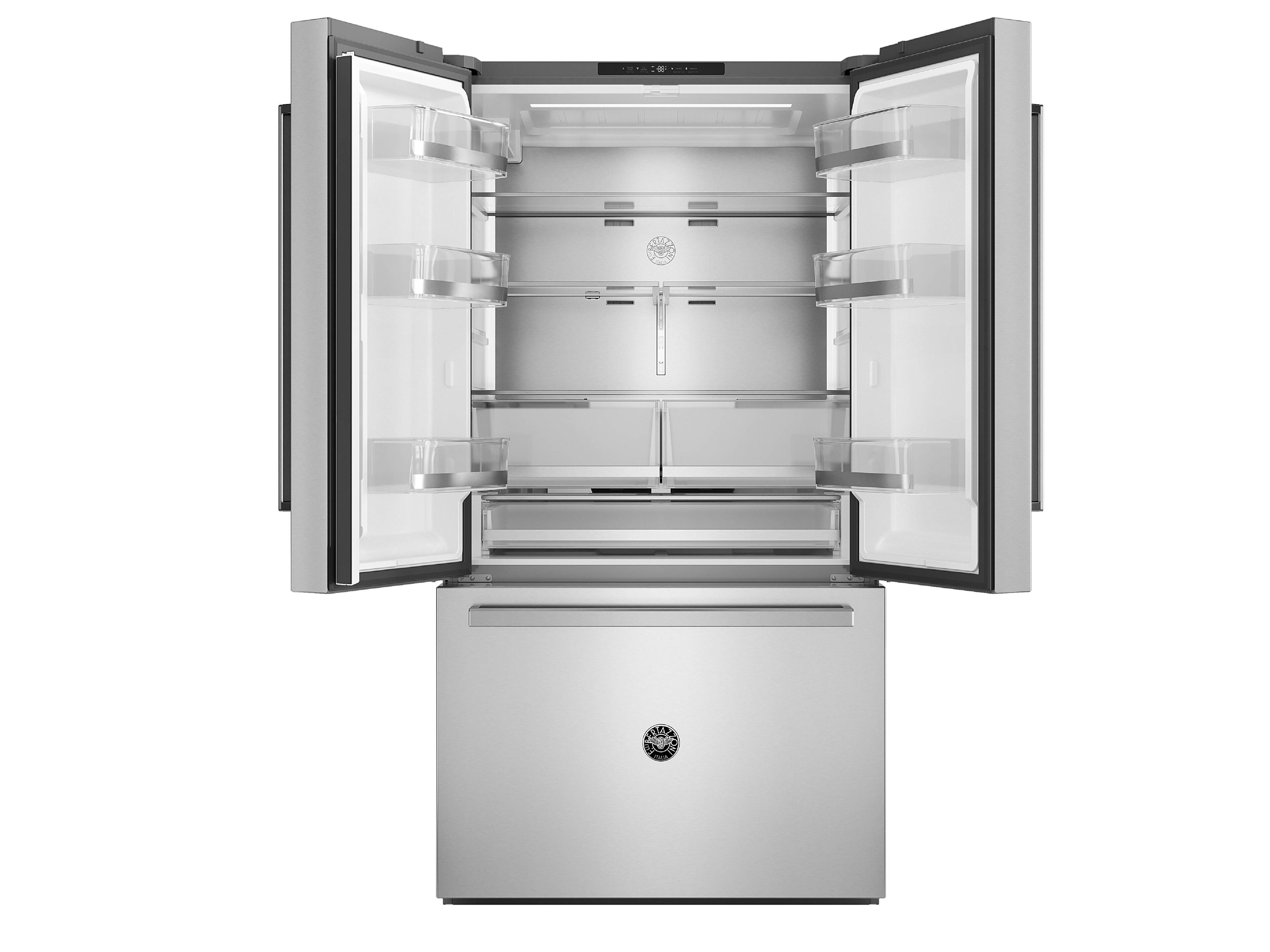 Back. Bertazzoni - 36" Bertazzoni Refrigerator - 26.2 Cu. Ft. - Counter-Depth - French Door - Bottom Freezer - Stainless - Stainless Steel.