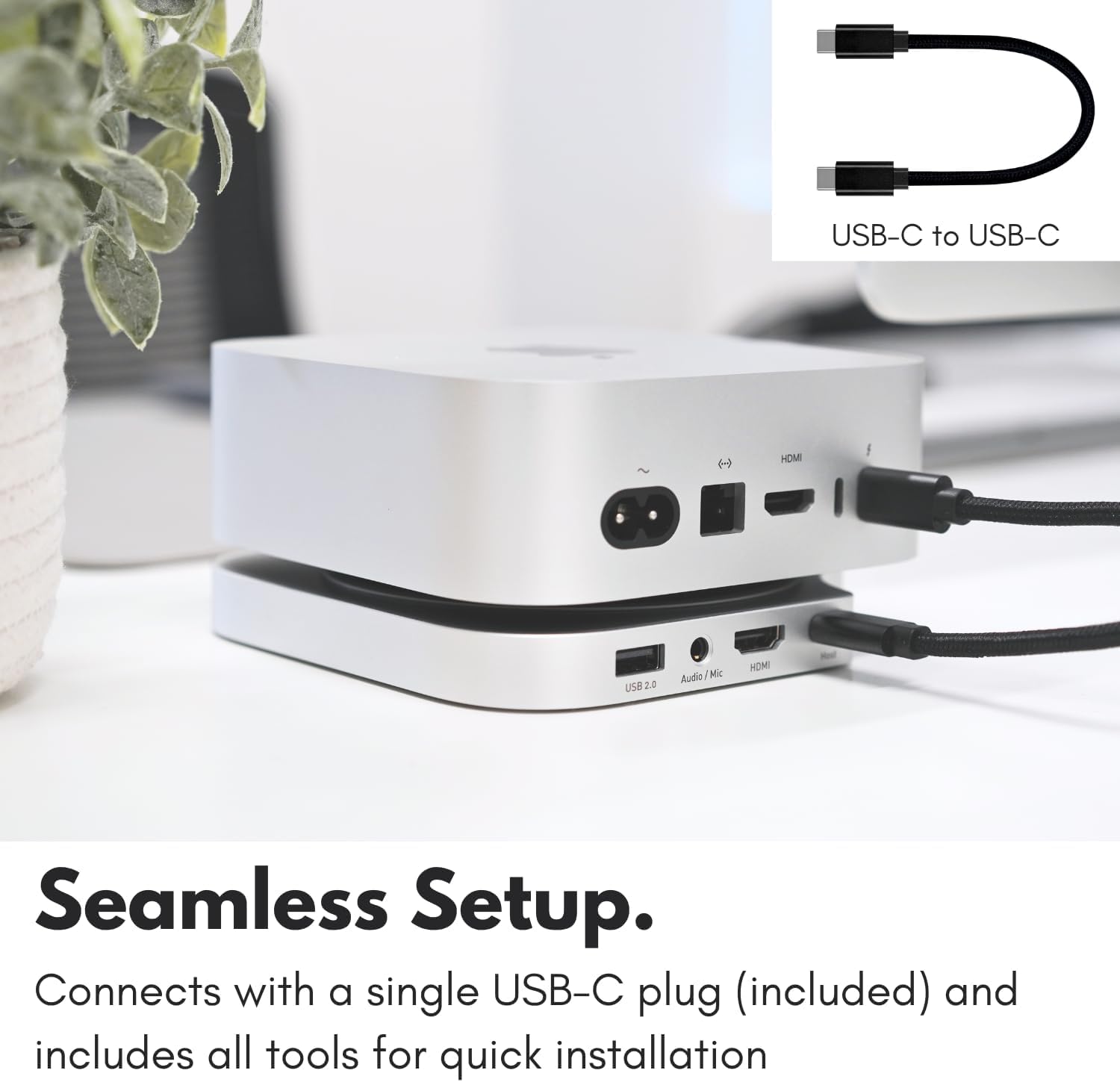 Macally Mac mini M4 Dock and Stand, Mac mini M4 Hub with M.2 NVMe
