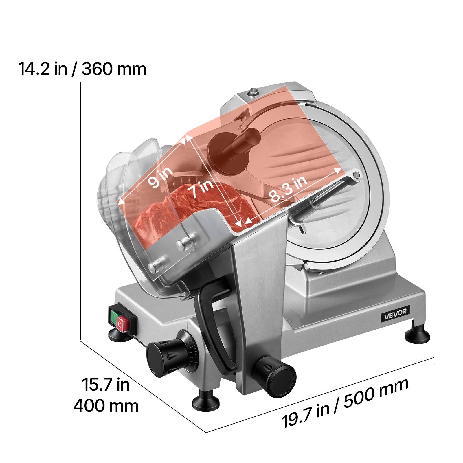 14.2 in / 360 mm  
9 in  
7 in  
8.3 in  
15.7 in / 400 mm  
19.7 in / 500 mm