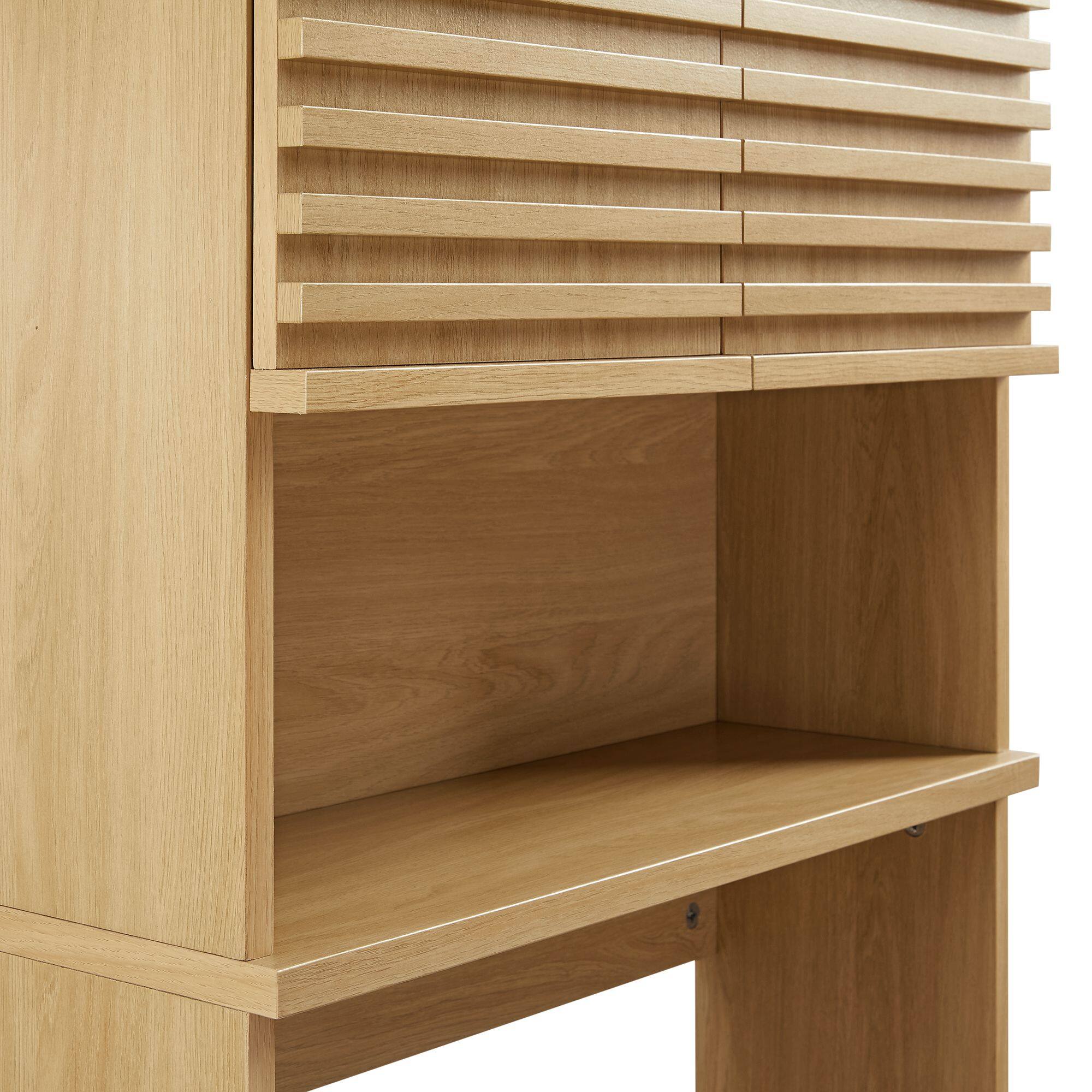 Alt View 5. Modway - Render Over the Toilet Bathroom Storage Cabinet by Modway - Oak.