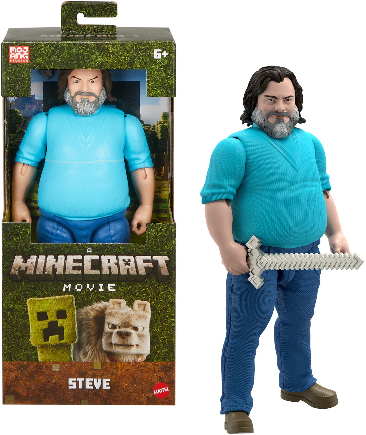 Mattel - Minecraft Movie Large Figure, Steve - COLLECTABLES - Multicolor