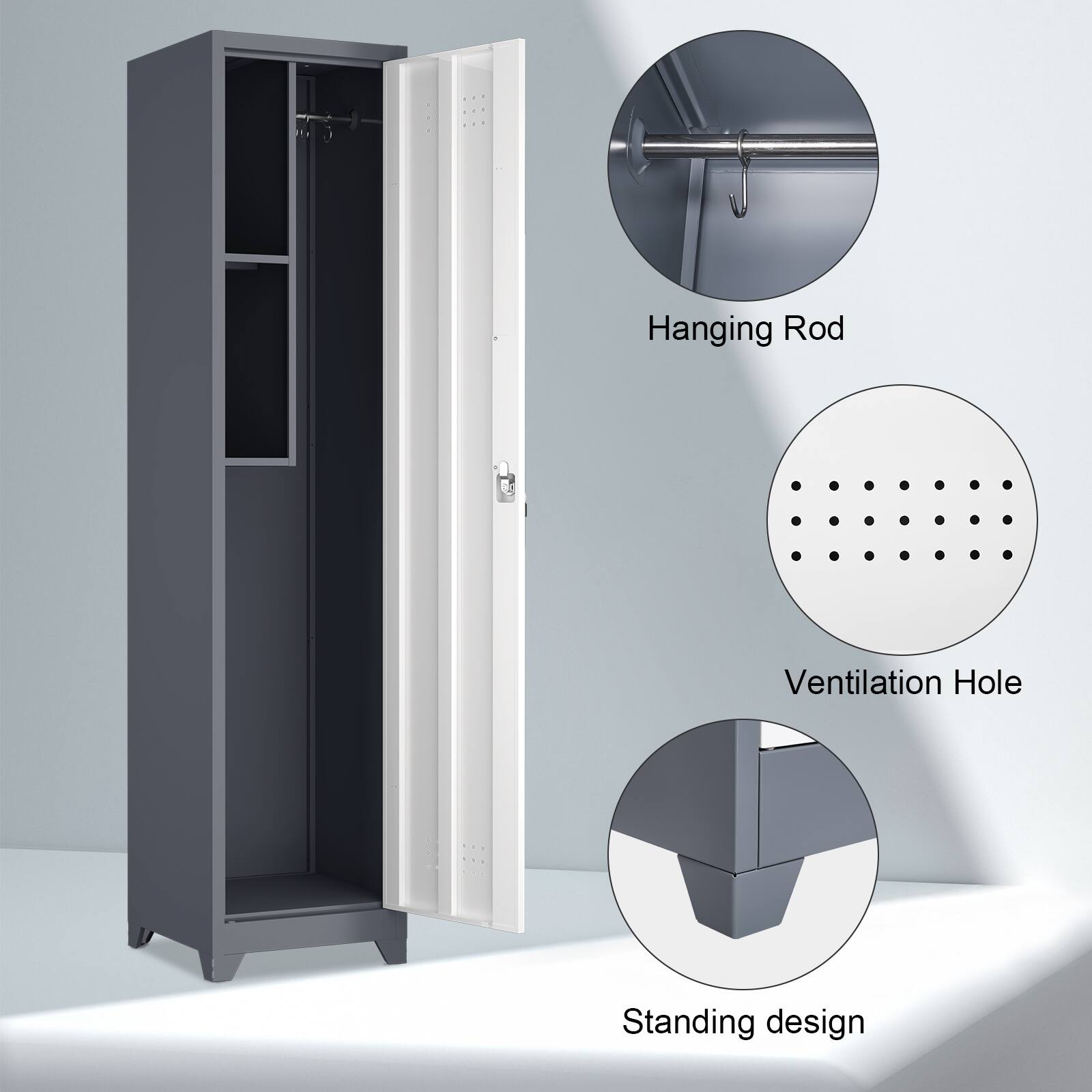 Hanging Rod  
Ventilation Hole  
Standing design