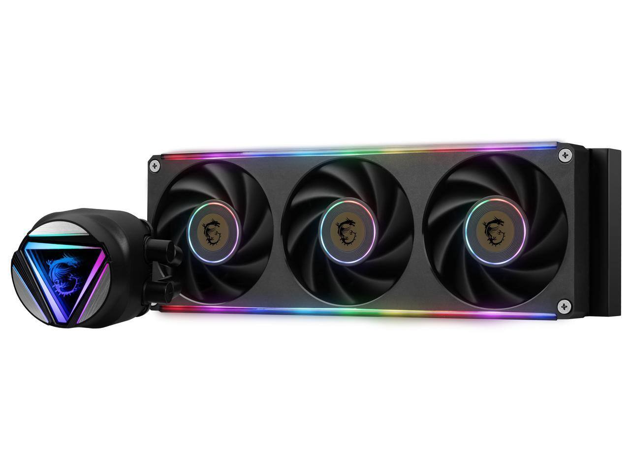 Alt View 5. MSI - MAG CORELIQUID C360 V2, USA,CA, 3x R series ARGB Fan (All-in-one), ARGB Block, BULK, Pallet packing - ARGB.