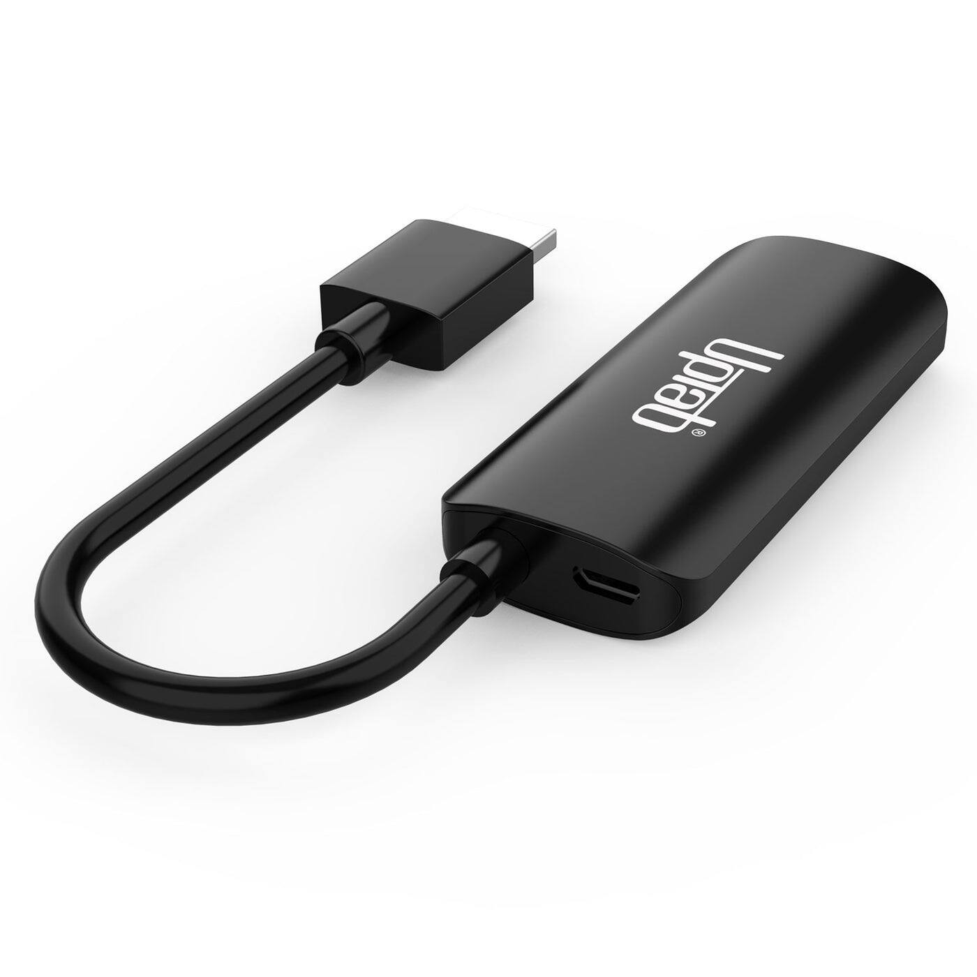 Left. UPTab - HDMI 2.1 to DisplayPort 8K 60Hz Active Adapter - Black.