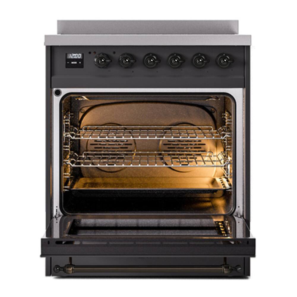 Alt View 5. ILVE - ILVE Nostalgie II 30 inch Induction Range with 4 Induction Elements (Graphite Matte) - Graphite Matte.