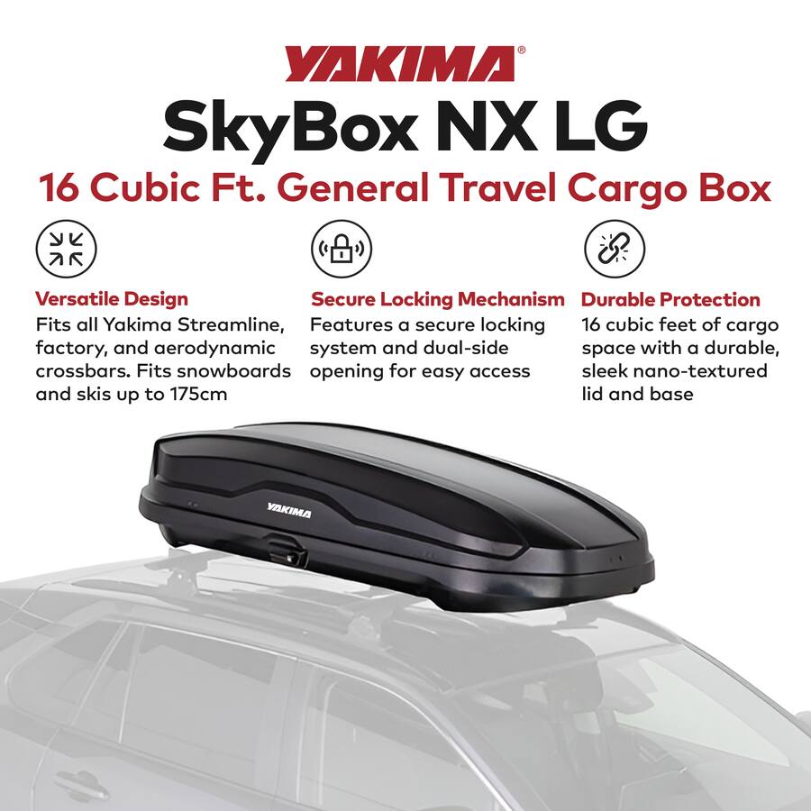 Yakima NX 16 Vehicle Rooftop Cargo Carrier Box, Fits StreamLine ...