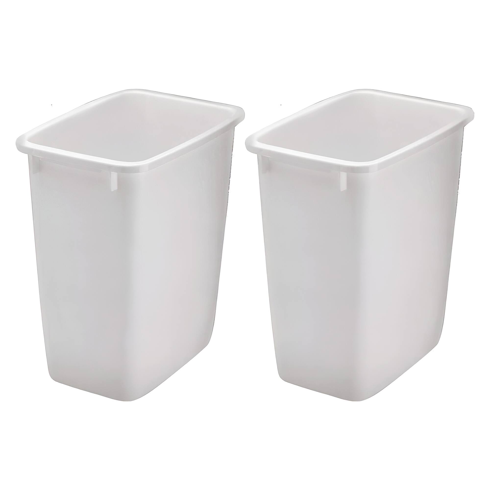 RubberMaid - Open Top Wastebasket Large Plastic Trash Bin Container, 36 Qt, 2 Pack - White