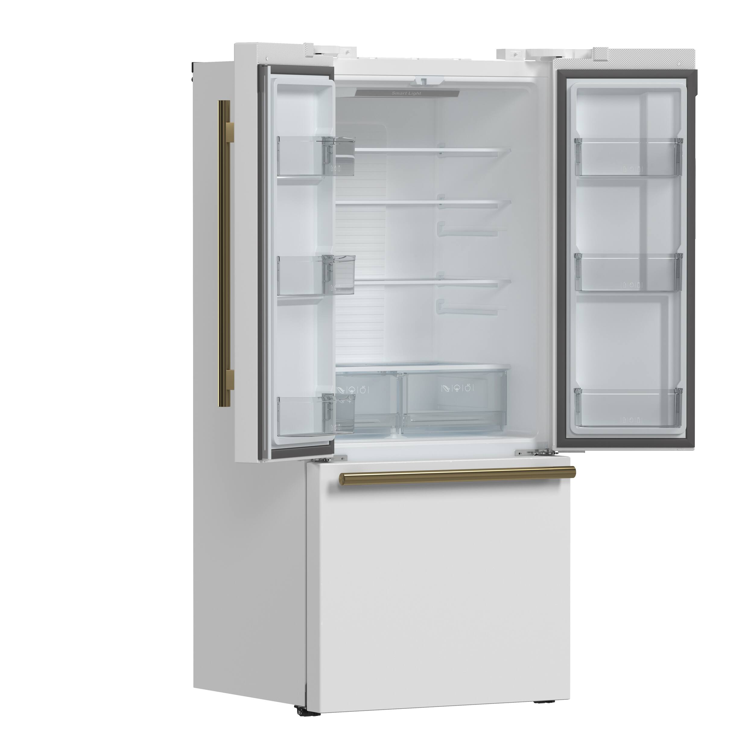 Alt View 3. Forno Appliances - Gallipoli 17.5 Cu. Ft. Freestanding French Door Refrigerator - White.