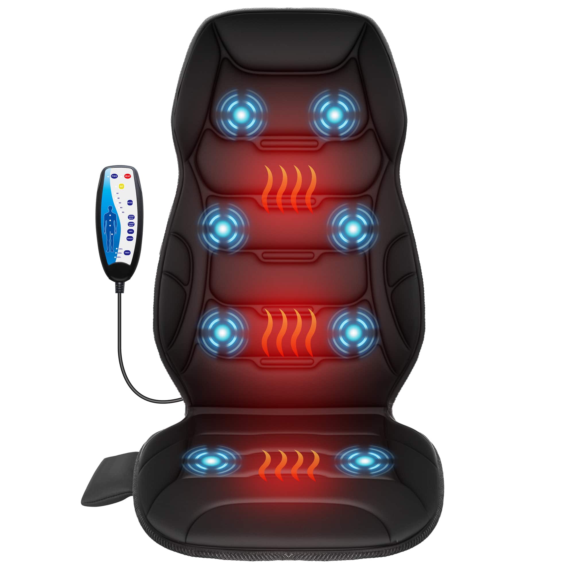 Comfier - Vibration Massage Seat Cushion with 8 Massage Nodes & 5 Modes - Black