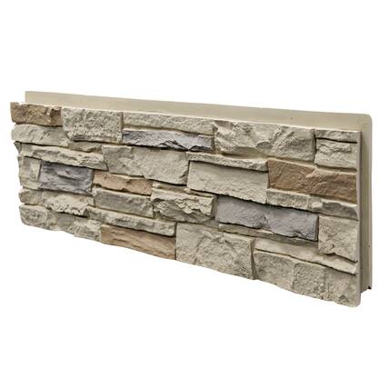 Front. LOVMOR - 1 Pack Faux Stone Wall Covering Panels for Interior and Exterior Decor PU Stone Veneer - Brown Stone Rock.