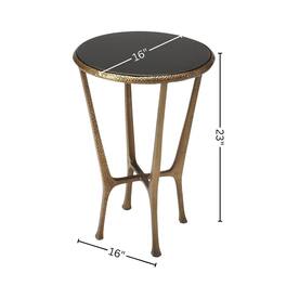 Starlight Canyon Home - Stone Side Table – Unique Round Stone End Table with Metal Base Design - Multi-Color