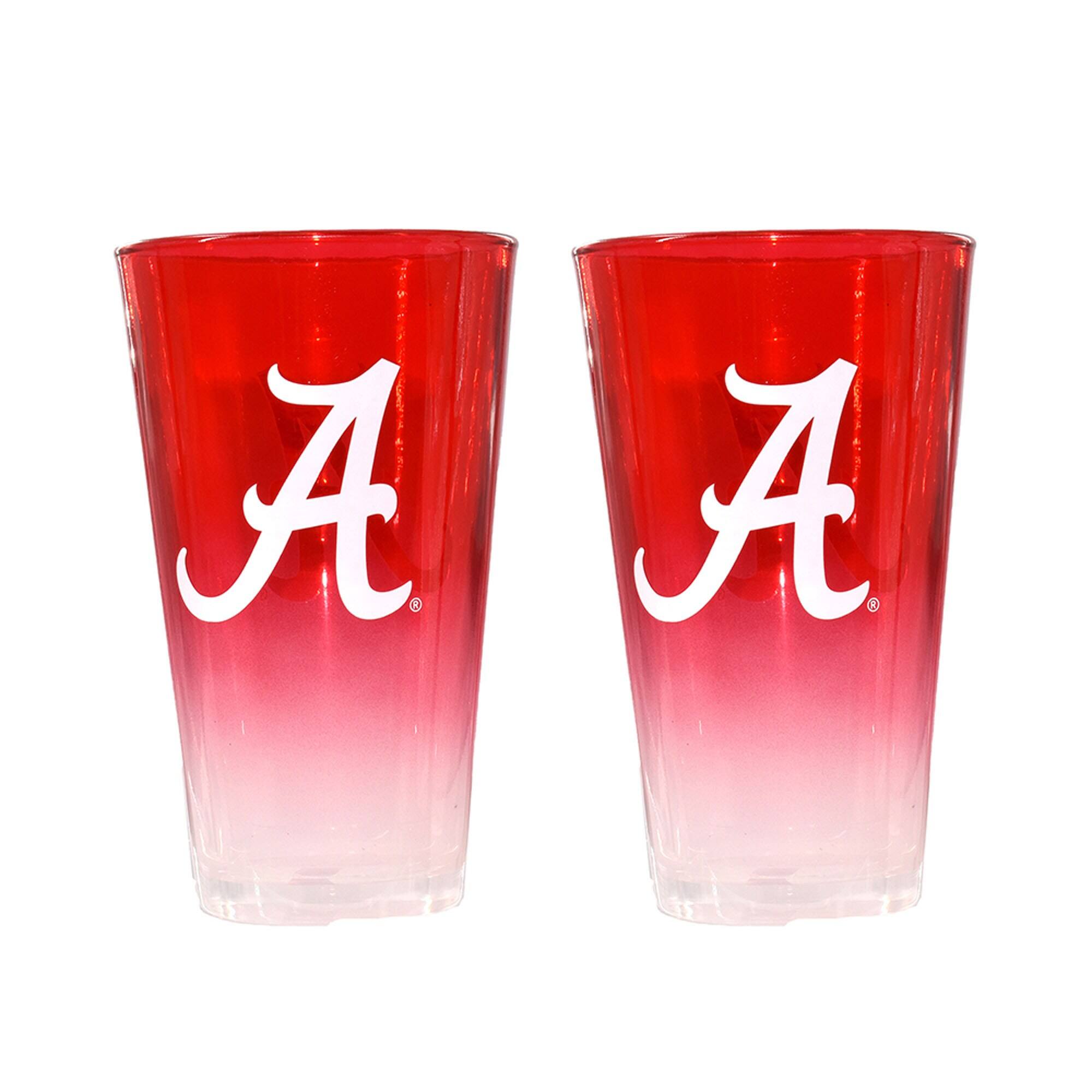 Front. The Memory Company - Alabama Crimson Tide Two-Pack 16oz. Ombre Pint Glass Set - Multicolor.