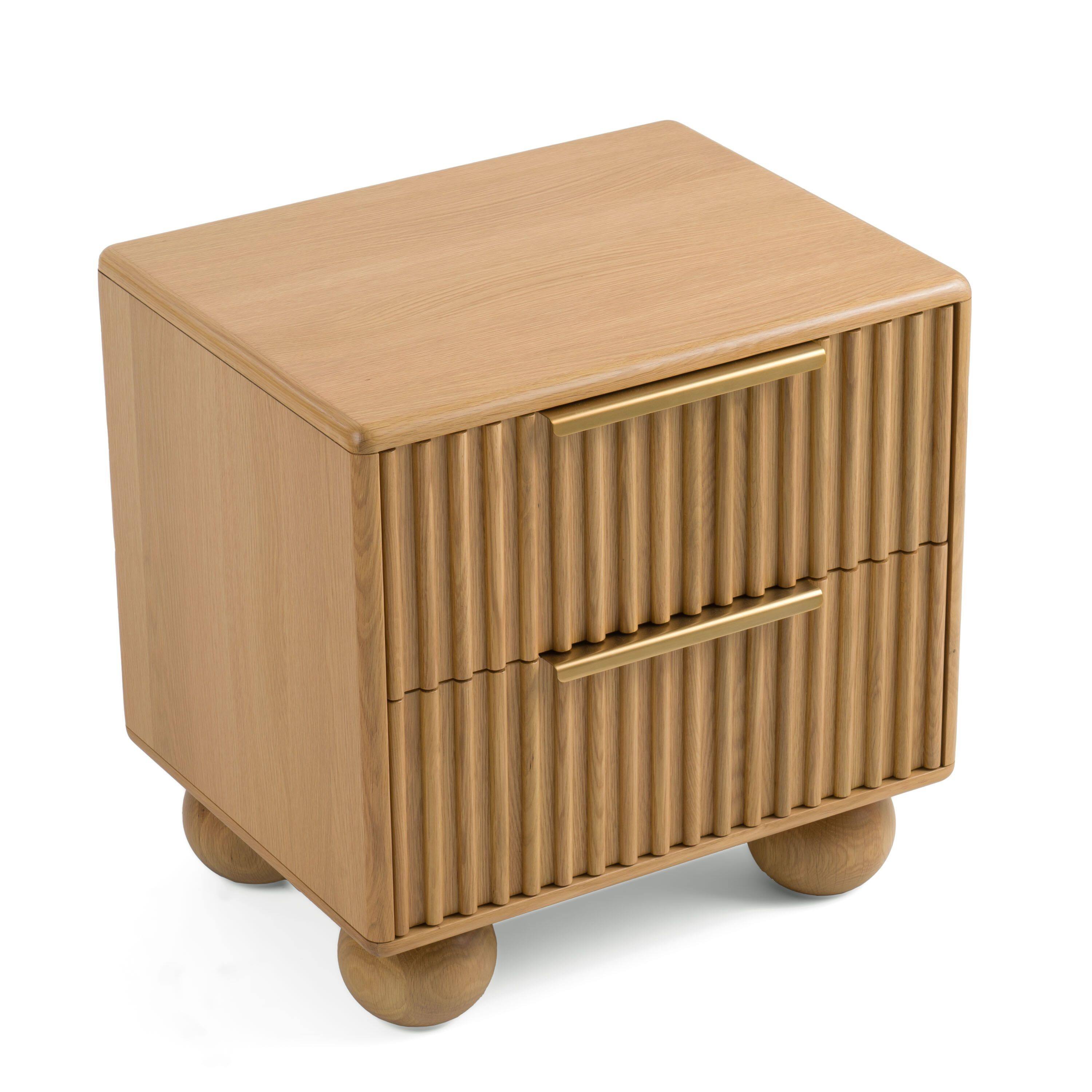 Manhattan Lane Cid Joya 25 Inch Nightstand, 2 Drawers, Natural Solid ...