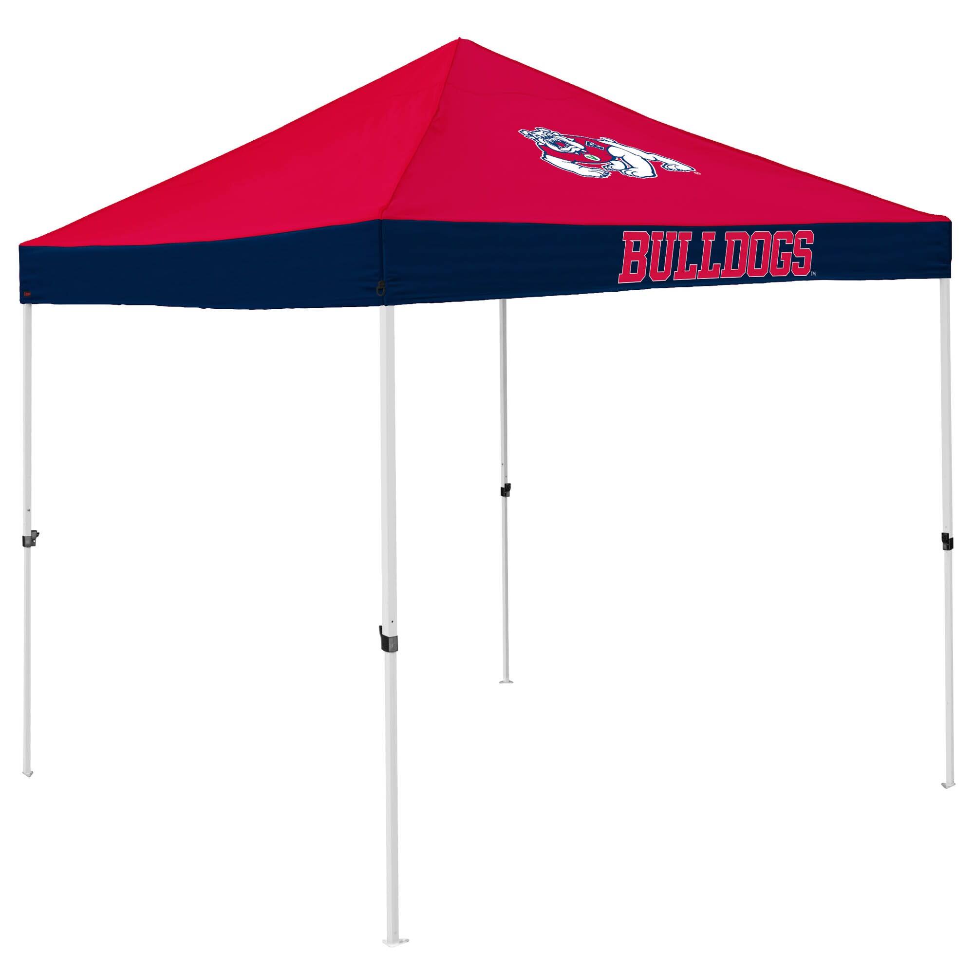 Front. Logo Brands - Fresno State Bulldogs 9' x 9' Economy Canopy Tent - Red.