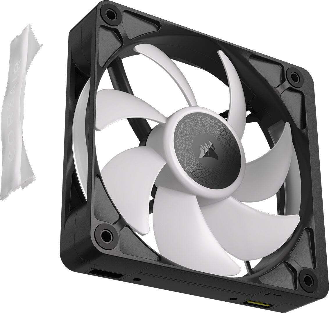 Alt View 6. CORSAIR - iCUE LINK RX120 II RGB 120mm PWM Fans – Optimized for quiet operation – Up to 2,100 RPM – 8 RGB LEDs per fan - Black.