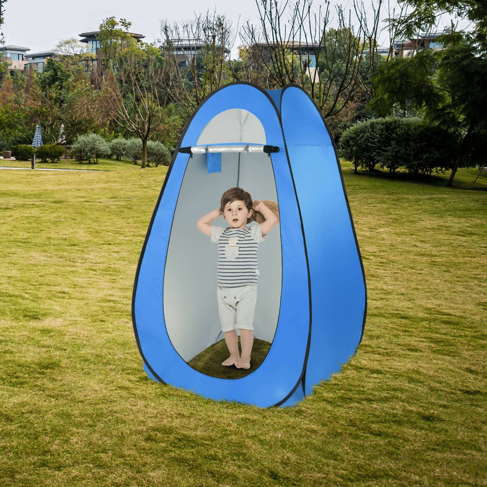 Angle. Loheer - Loheer Pop Up Privacy Tent Portable Changing Room Quick Setup Camping Shower Shelter Waterproof - Army Green.