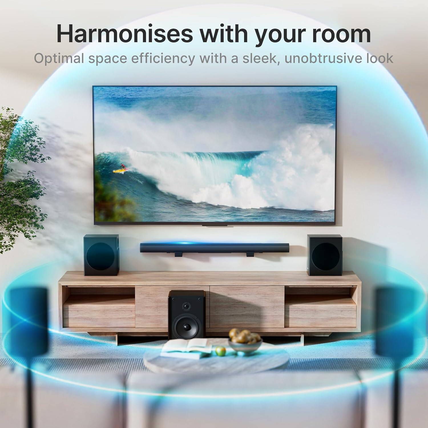 Harmonises with your room  
Optimal space efficiency with a sleek, unobtrusive look