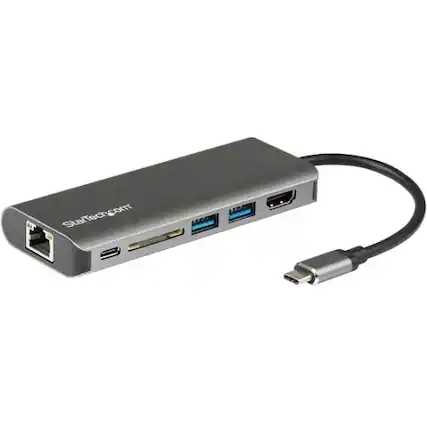 Front. Startech - USB-C Multiport Adapter with HDMI - SD Reader - 2xA 1xC - PD 3.0.