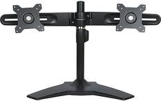 Front. Planar - Dual Monitor Adjustable Stand, Up to 24", Black - Black.