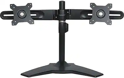 Front. Planar - Planar Dual Monitor Adjustable Stand, Up to 24", Black (997-5253-00) - Black.
