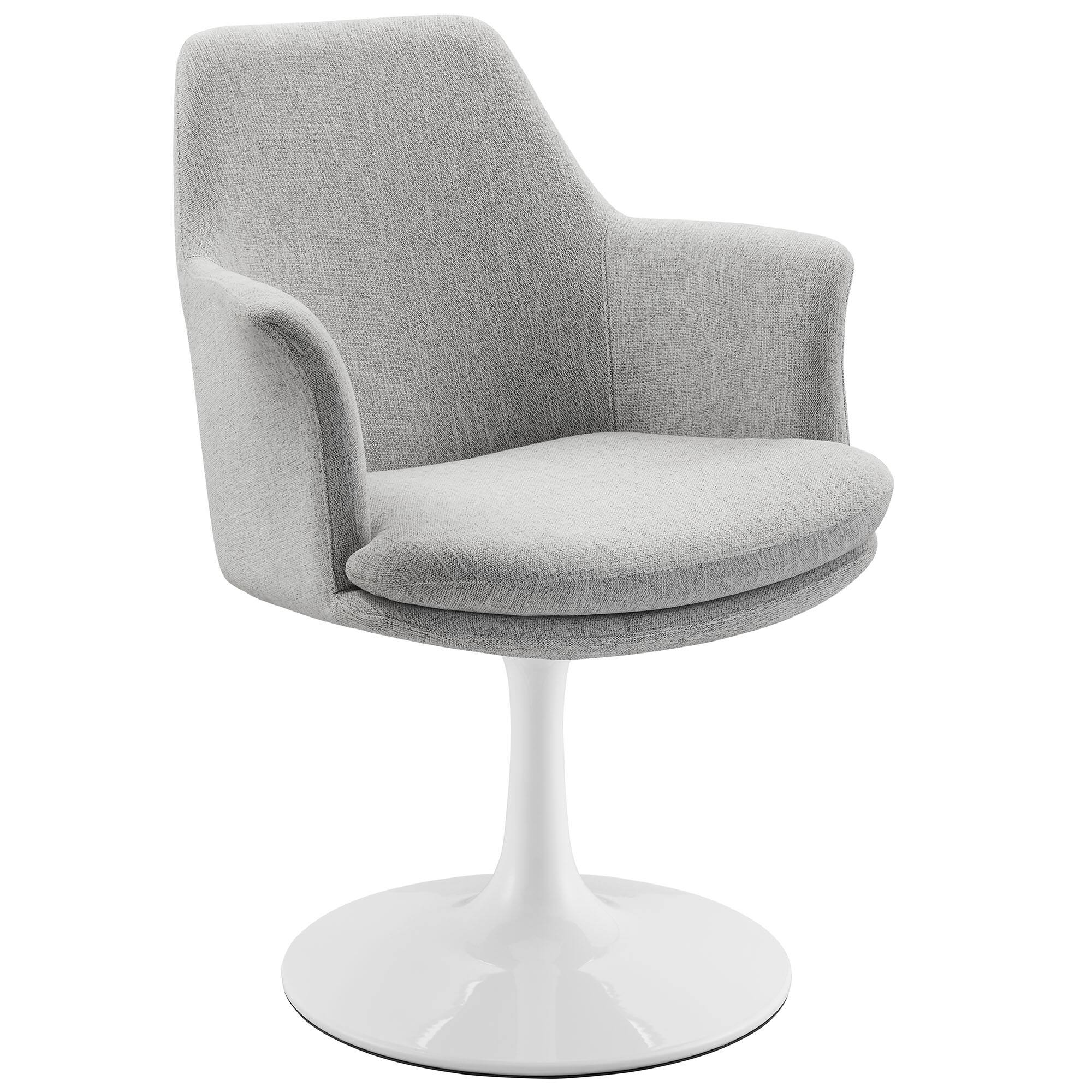 Angle. Modway - Lippa Swivel Dining Armchair - White Light Gray.