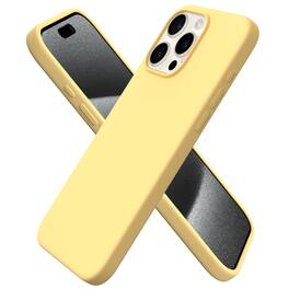 Ornarto - Compatible with iPhone 15 Pro Max Case 6.7", Liquid Silicone Full Covered Protective Cover - Buttercream Yellow