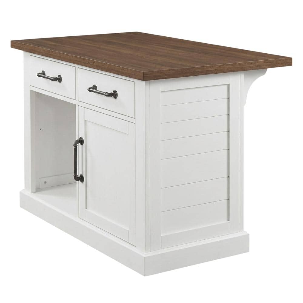 Crosley Furniture - Bartlett Wood Top Kitchen Island W/X-Back Stools - Kitchen Island & 2 Stools - White price history on PriceWatchPro