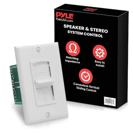PYLE
PyleUSA.com
SPEAKER & STEREO SYSTEM CONTROL
Matching Impedance
Easy to Install
Convenient Vertical Sliding Control