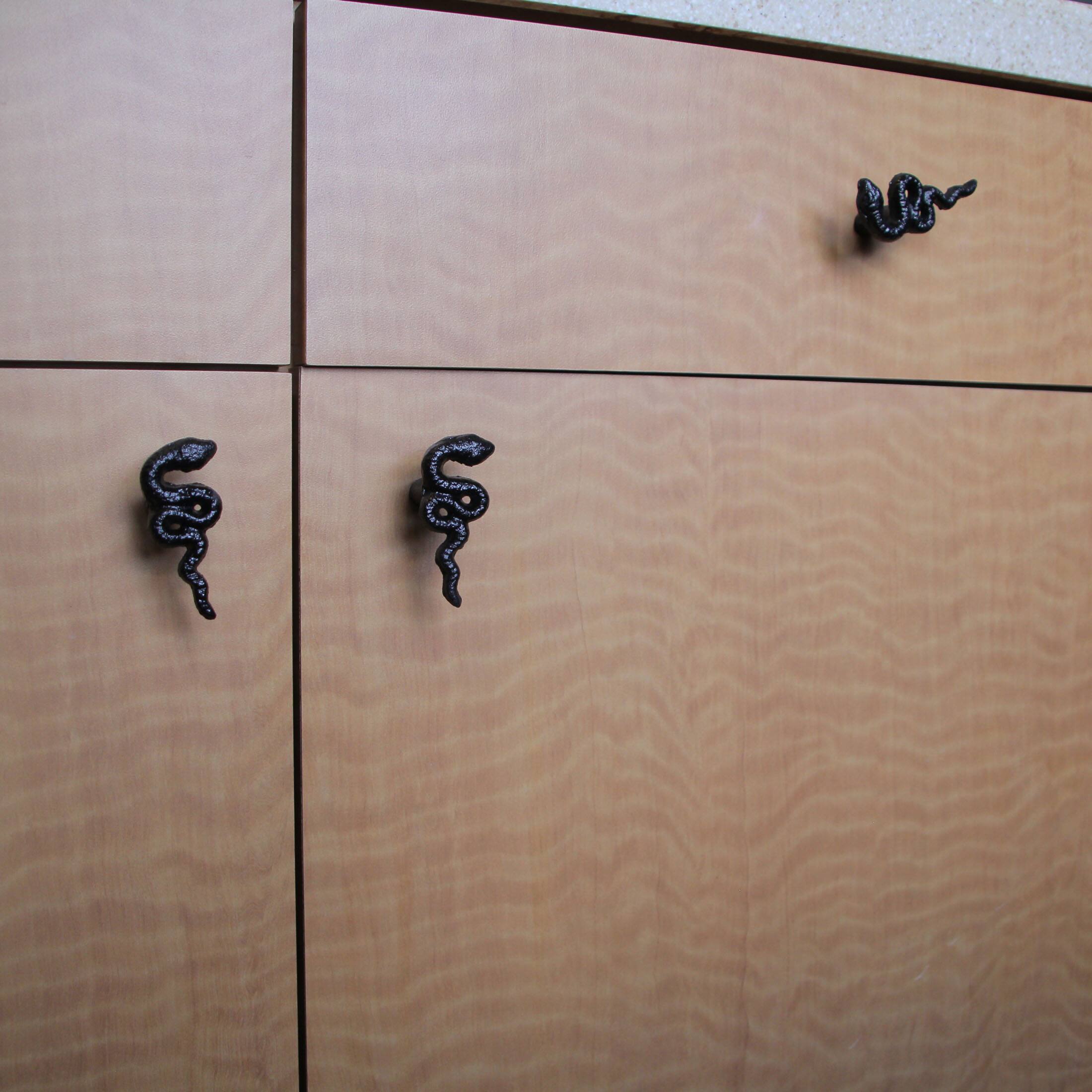 Alt View 5. Zeckos - Set of 6 Black Snake Drawer Pulls - 2.25" x 1" - Cabinet Decor - Black.