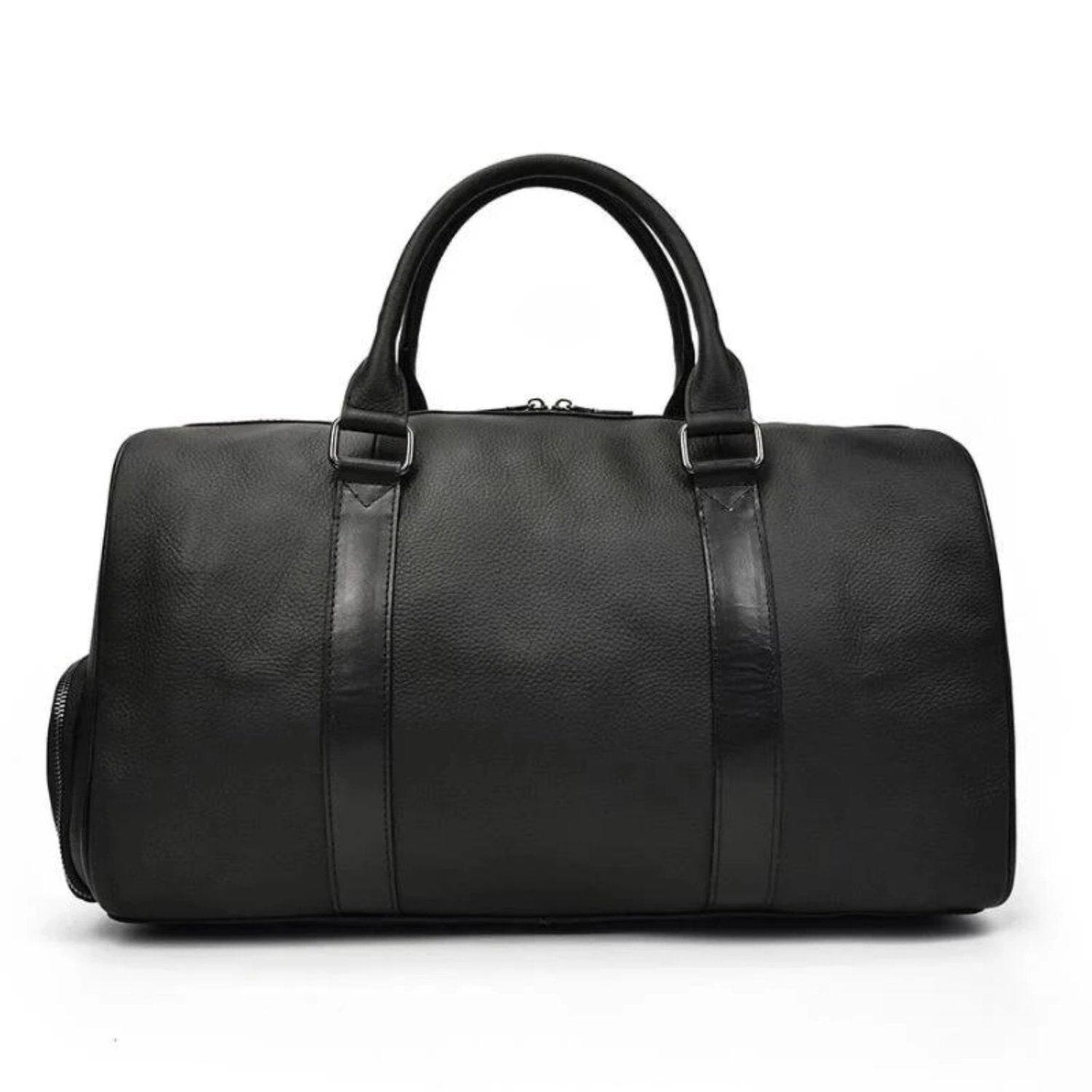 Steel Horse Leather - The Endre Weekender | Vintage Leather Duffle Bag - Black